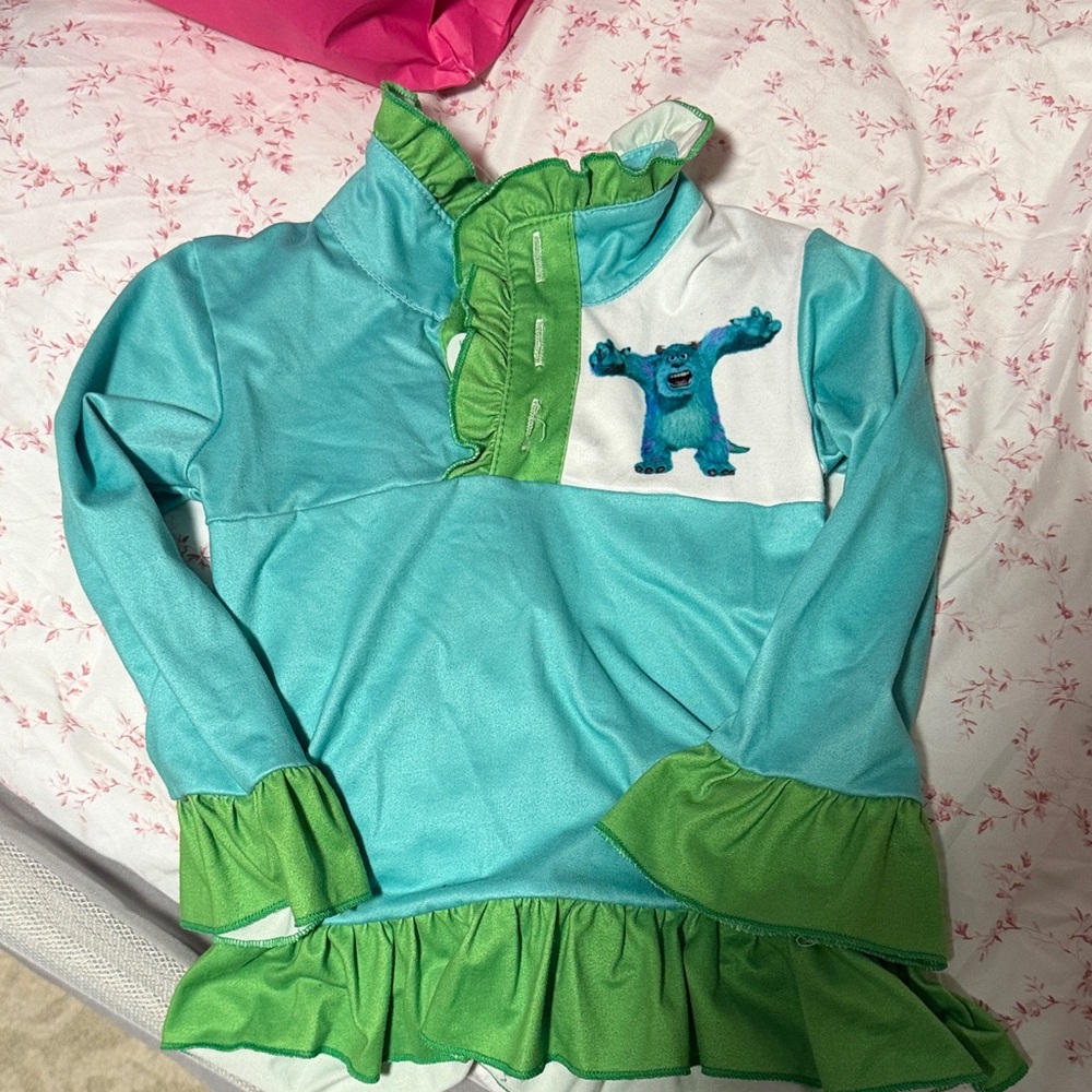 Blue and Green Monster Themed Dress